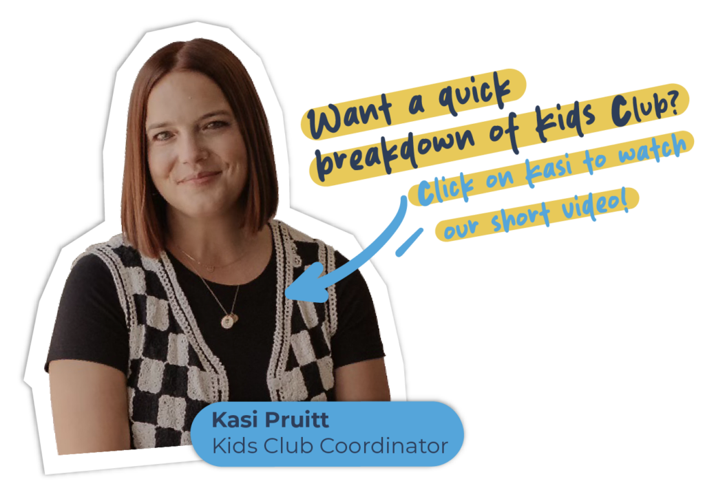 Kasi Pruitt encouraging viewers to learn more about The Bucket Ministry Kids Club program.